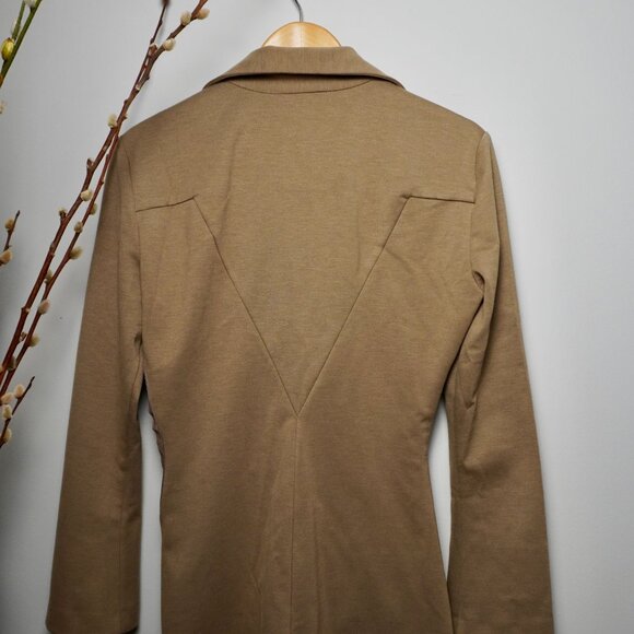 Zara Blazer-Style Drape Shirt/Jacket - Tan/Camel - Picture 3 of 7